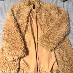 Design Lab Lord & Taylor Tan Teddy Jacket